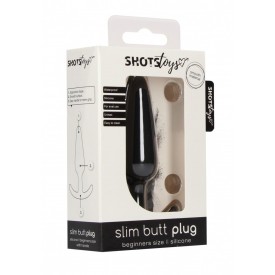 Черная анальная пробка для ношения Slim Butt Plug - 8,3 см.
