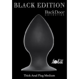 Чёрная анальная пробка Thick Anal Plug Medium - 9,5 см.
