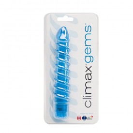 Ребристый вибратор Climax Gems Sapphire Swirl - 16 см.